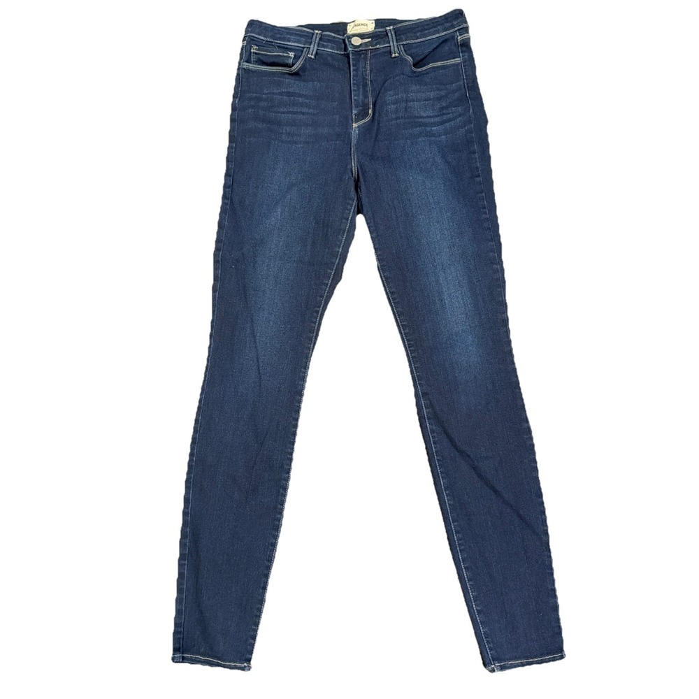 L'Agence Marguerite Skinny High Rise Jeans Stretch Denim Dark Wash Marine 30
